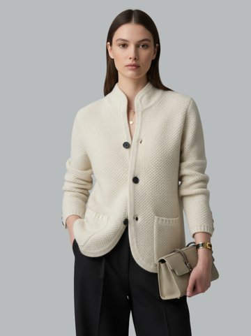 Chunky Knit Wool Blend Cardigan