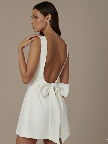 Julia Bow-Knot Backless Mini Dress
