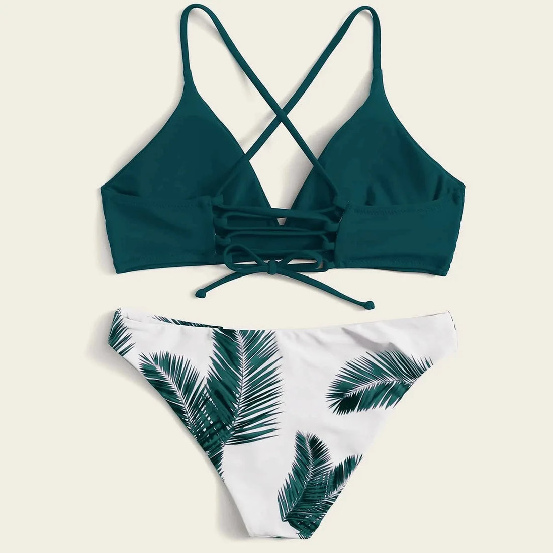 Traje de baño de 2 piezas con estampado tropical